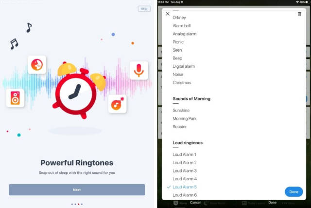 Alarmy iPhone and iPad loud alarm